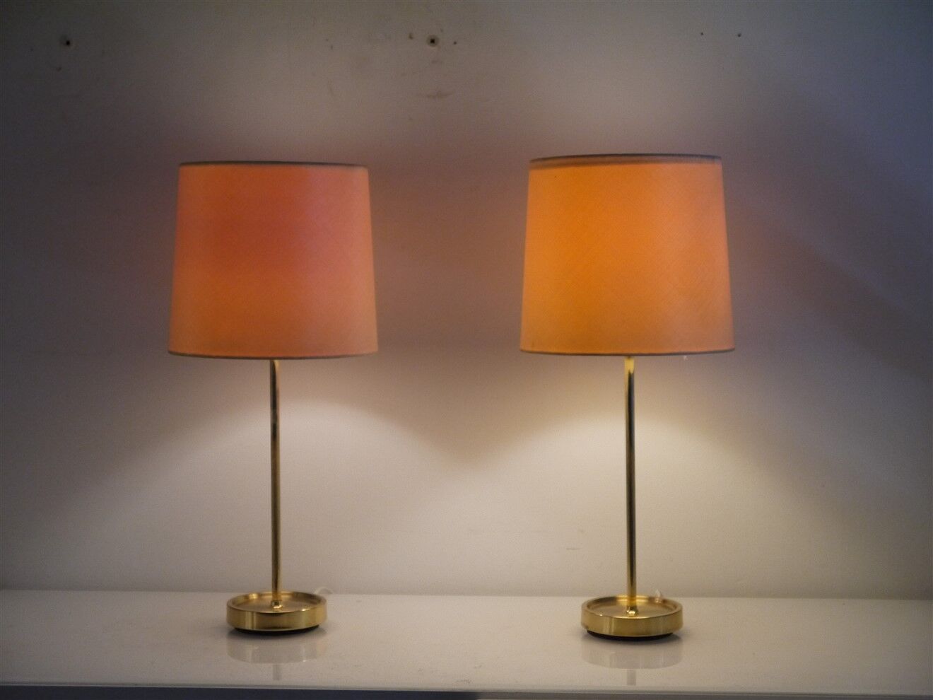 Paire de lampes scandinaves en laiton 1970