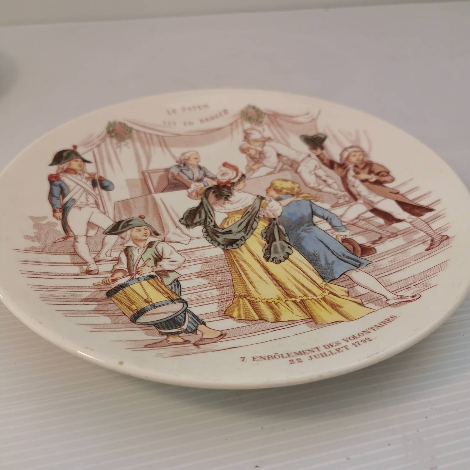 Pair of French Revolution Theme plates from the Sarreguemines Manufacture Late 19th century
