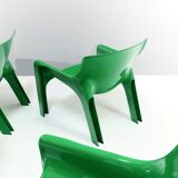 Vico Magistretti Vicario green armchairs for Artemide 1970's