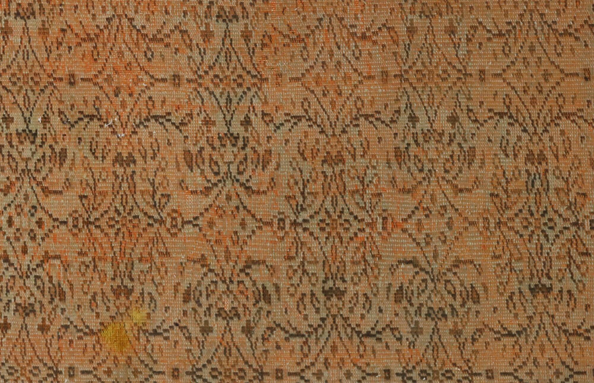 Vintage Turkish Carpet Floral Terracotta and Brown 260 x 158 cm