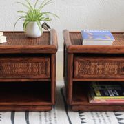 Maugrion rattan bedside tables