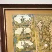 Vintage Map Golden Leaf of the British Isles by Joannes Janssen, 1646