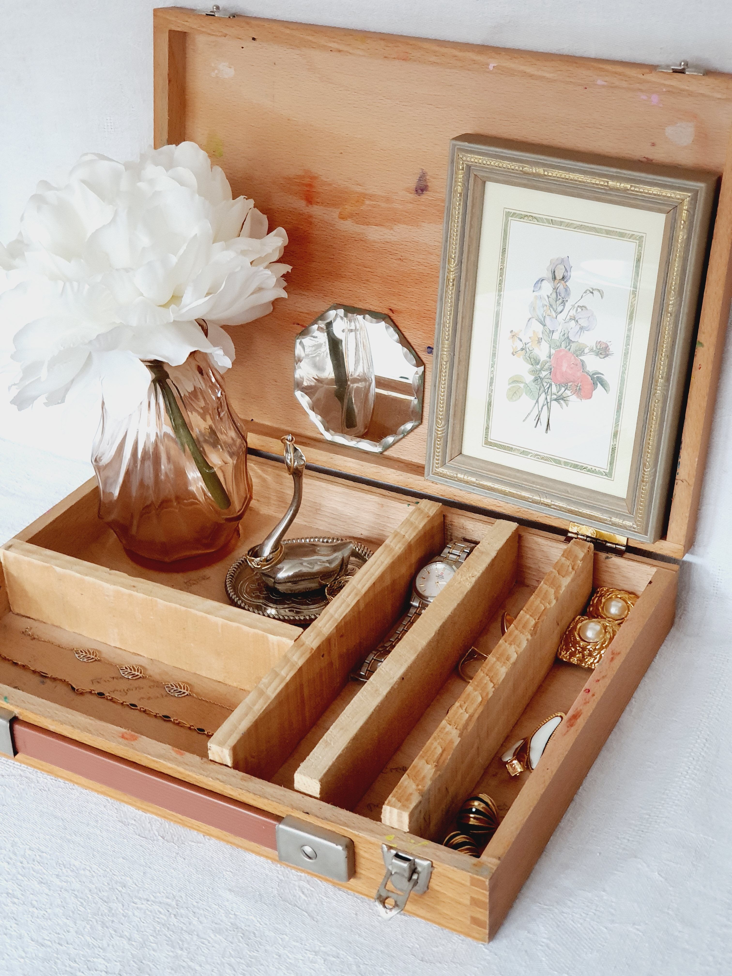 Pencil and vintage paint malette