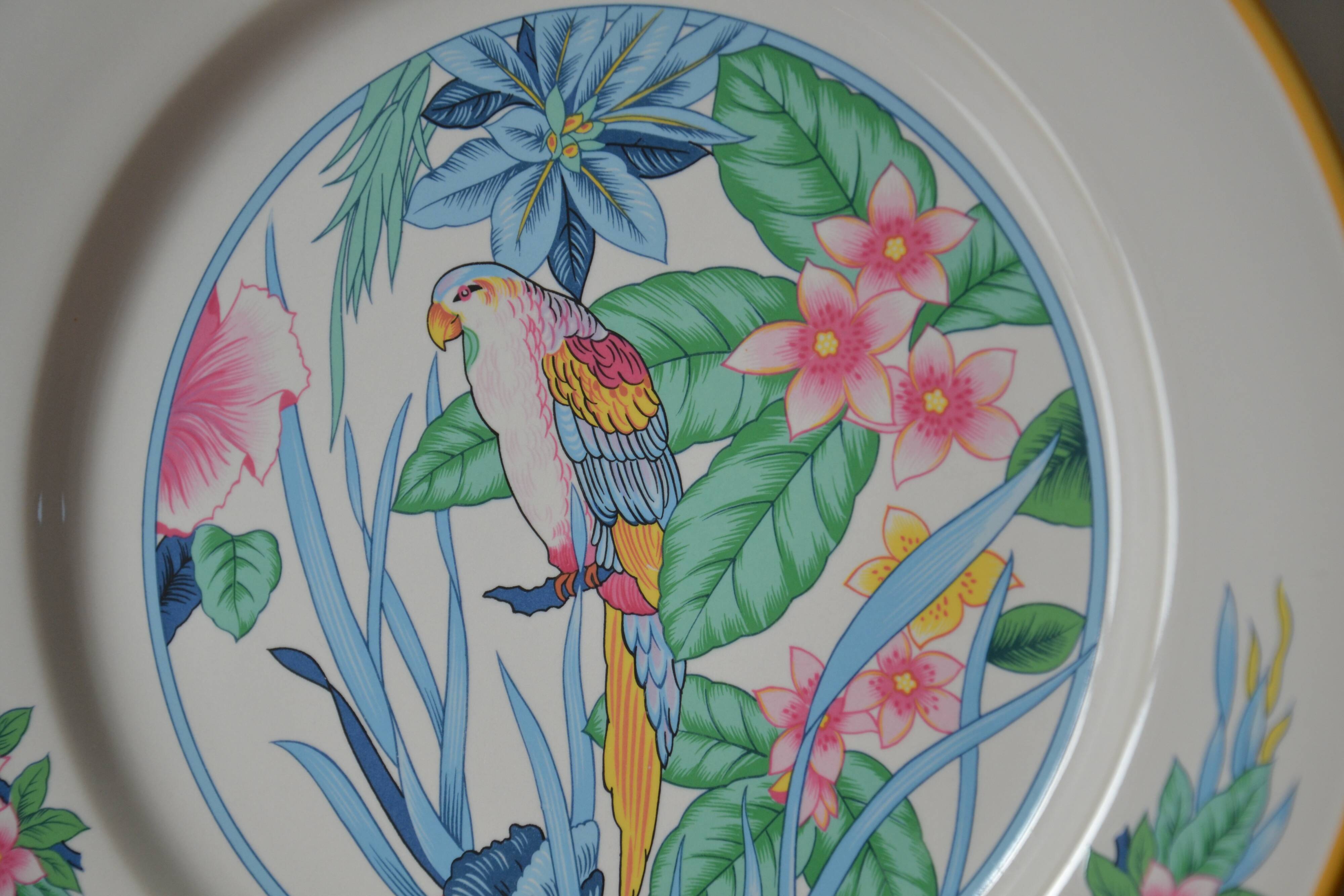 3 plates S 951 "bird of paradise" Japan
