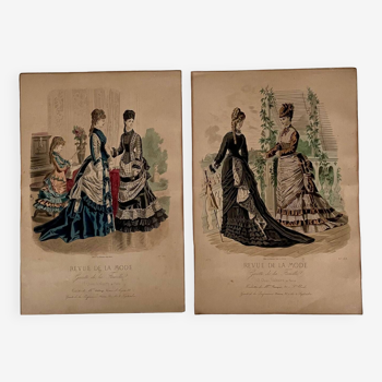 2 gravures anciennes « revue de la mode »
