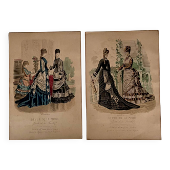 2 gravures anciennes « revue de la mode »
