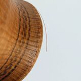 Pair of vintage Chinese vases in porcelain and woven bamboo.