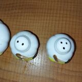 Movilex vintage set with lemons – mustard pot, salt shaker and pepper shaker –
