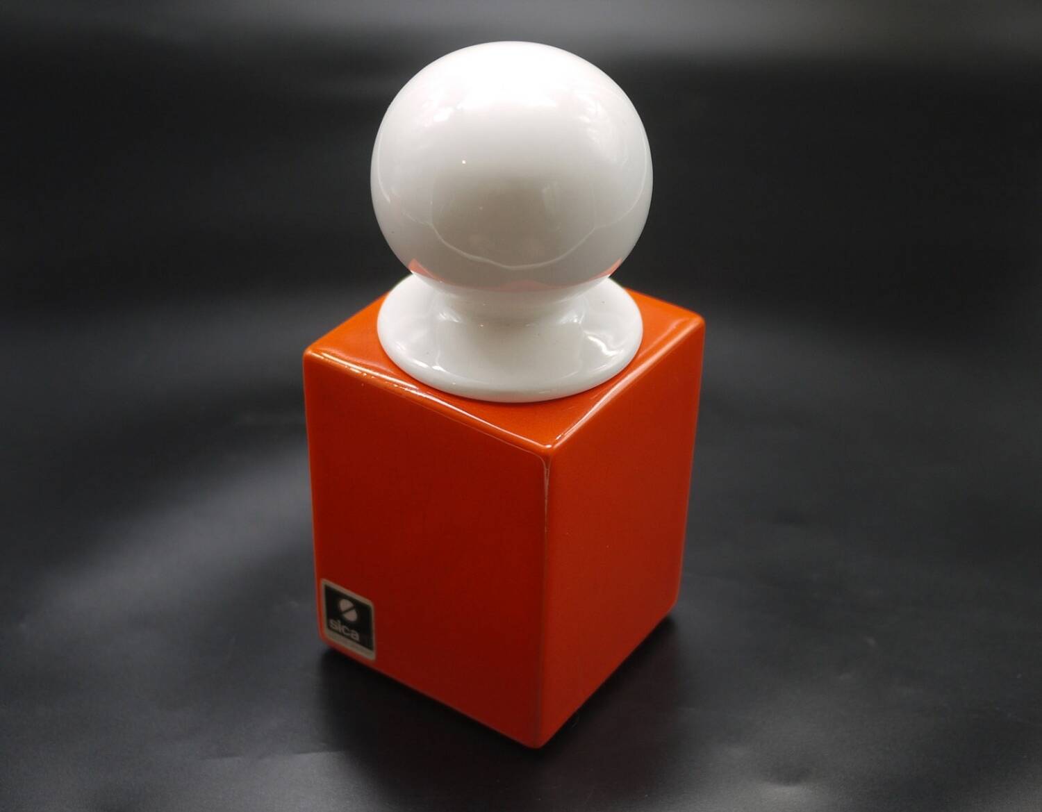 Spagnolo for Sicart 2 orange and white pots 1970s