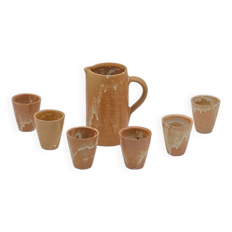 Vintage stoneware orangeade service,
