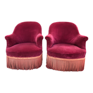 fauteuils vintage crapaud - velours