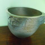 Glassed terracotta flower pot