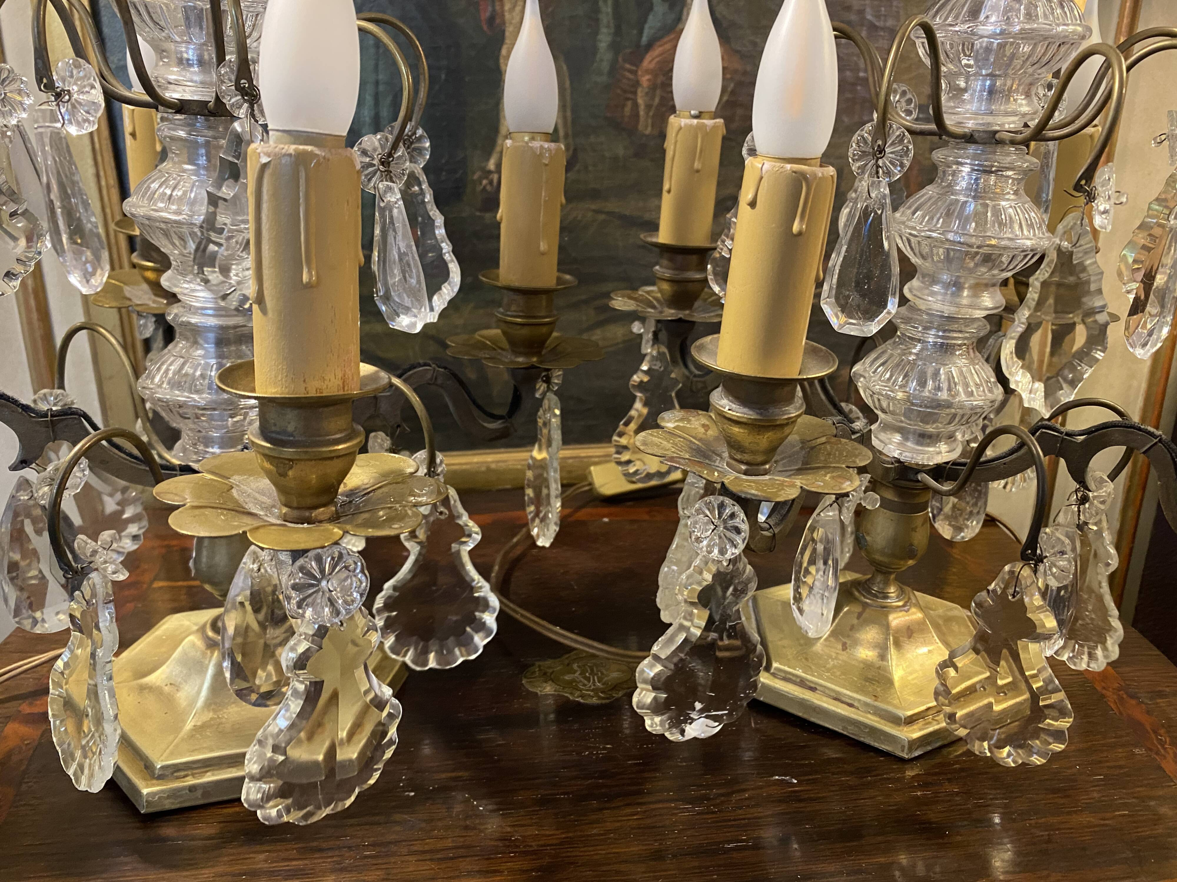 Pair of 4-light candelabras