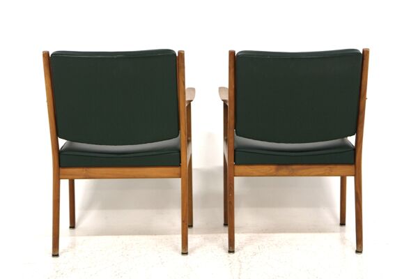 Set de 2 fauteuils en cuir, Karl Erik Ekselius, Suède, 1960