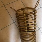 Umbrella door with bamboo handles and vintage rattan 60s