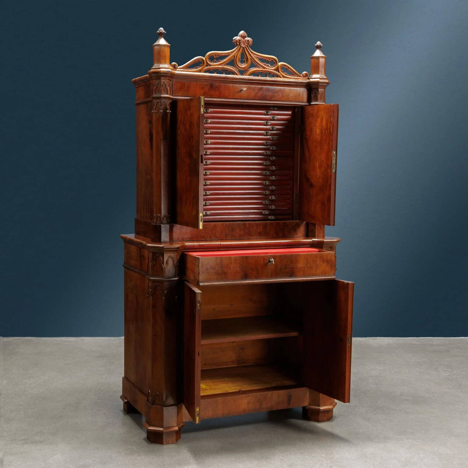 Ancient Piedmontese cabinet in wood, Italy, 19th century