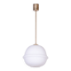 Mid-Century Modern Pendant Light in Brass and Opaline Glass from Kamenický Šenov, 1960s