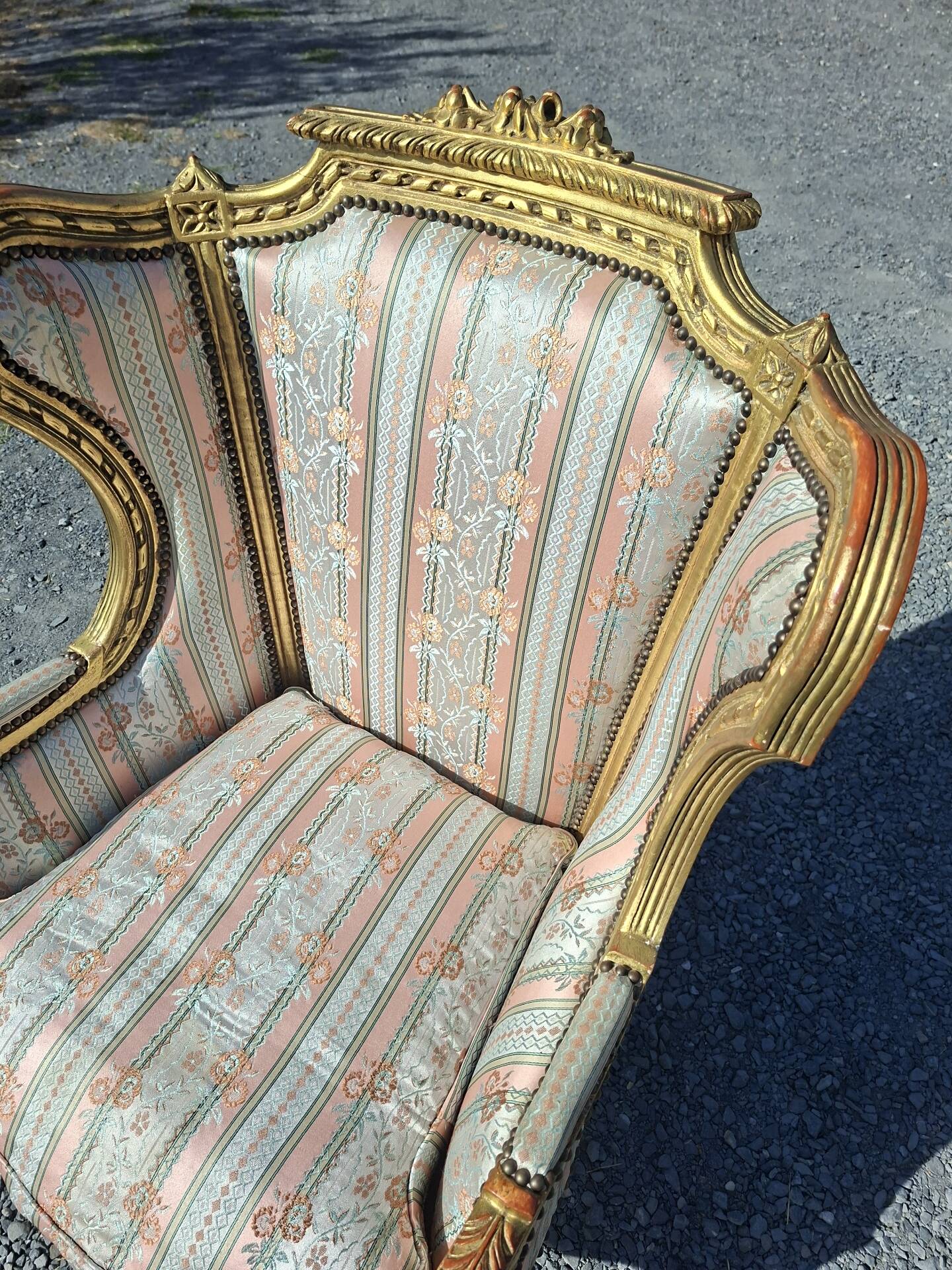 Louis XVI style wingback Bergère armchair