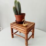 Antique burnt bamboo stool