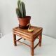 Tabouret ancien en bambou brûlé
