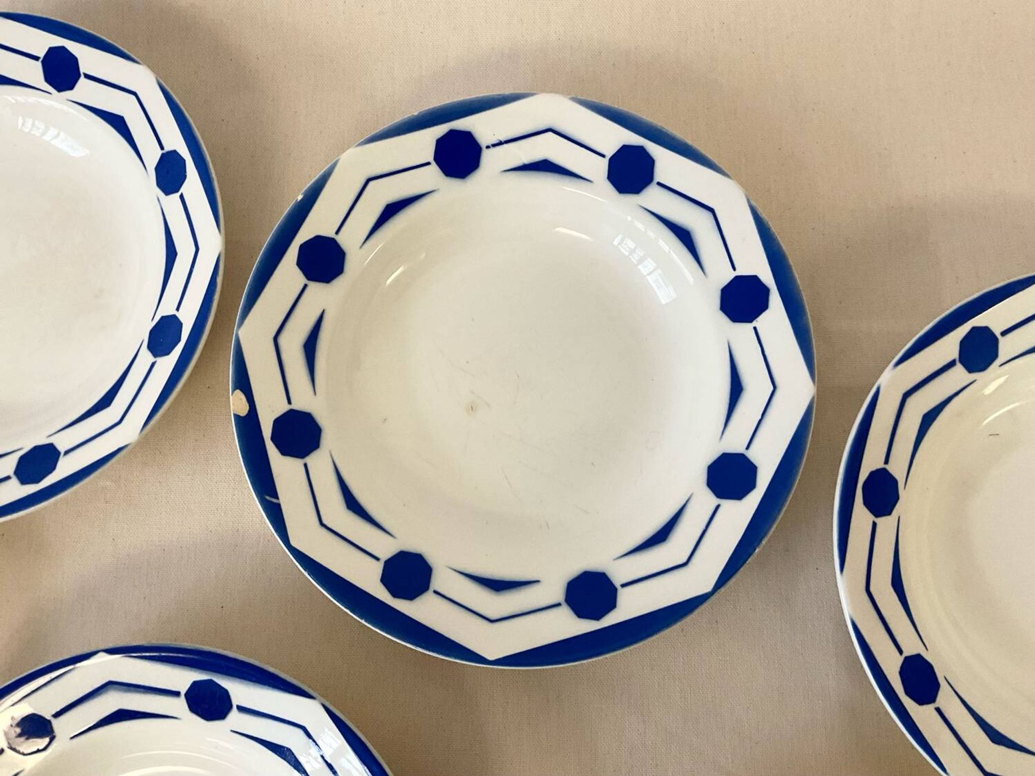 6 assiettes creuses Digoin Sarreguemines - Collection Ciboulette