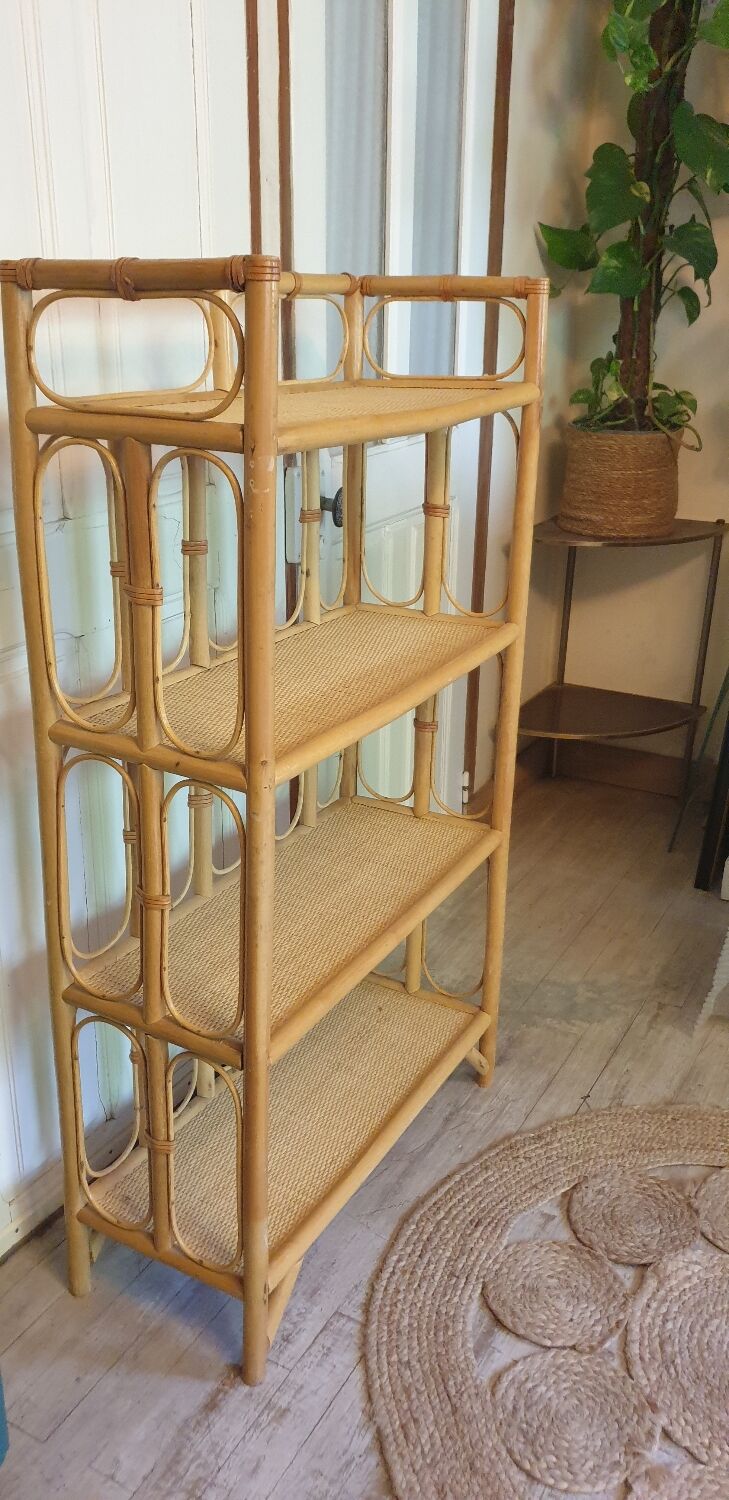 Rattan bookcase