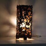 Finnish lamp by Aimo Tukiainen in carved copper 1970