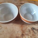 Set of 2 small stoneware bowls from Digoin, rustic serving bowls