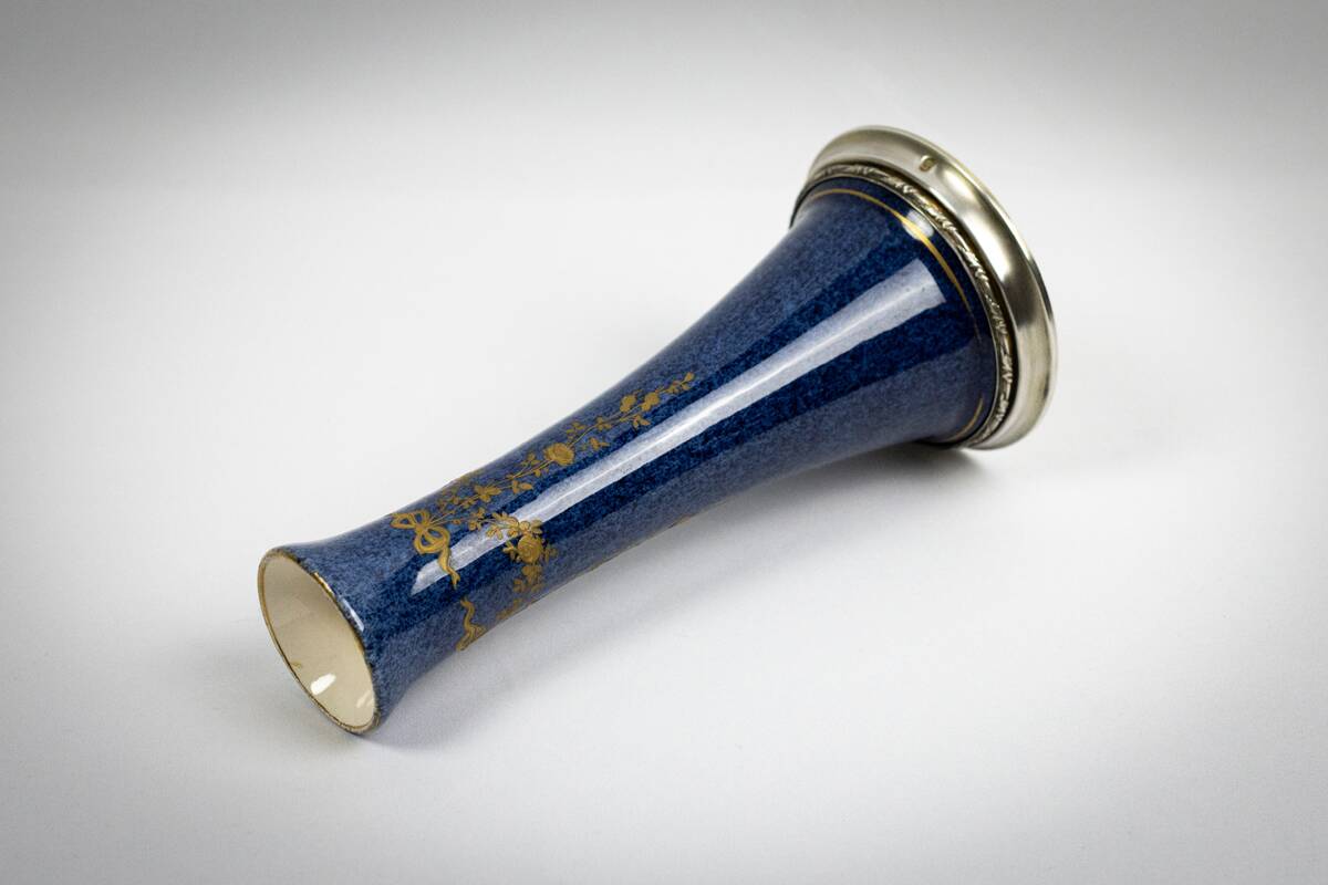 Porcelain and silver soliflore vase, 1st grade - Paul Millet, early 20th century