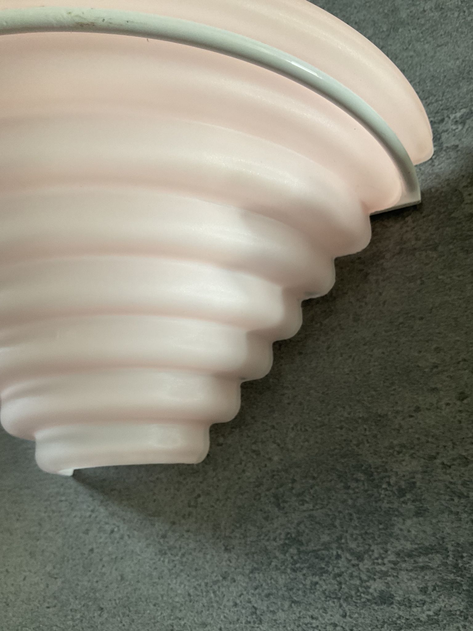 Pair of vintage frosted glass wall lamps 70s-80s