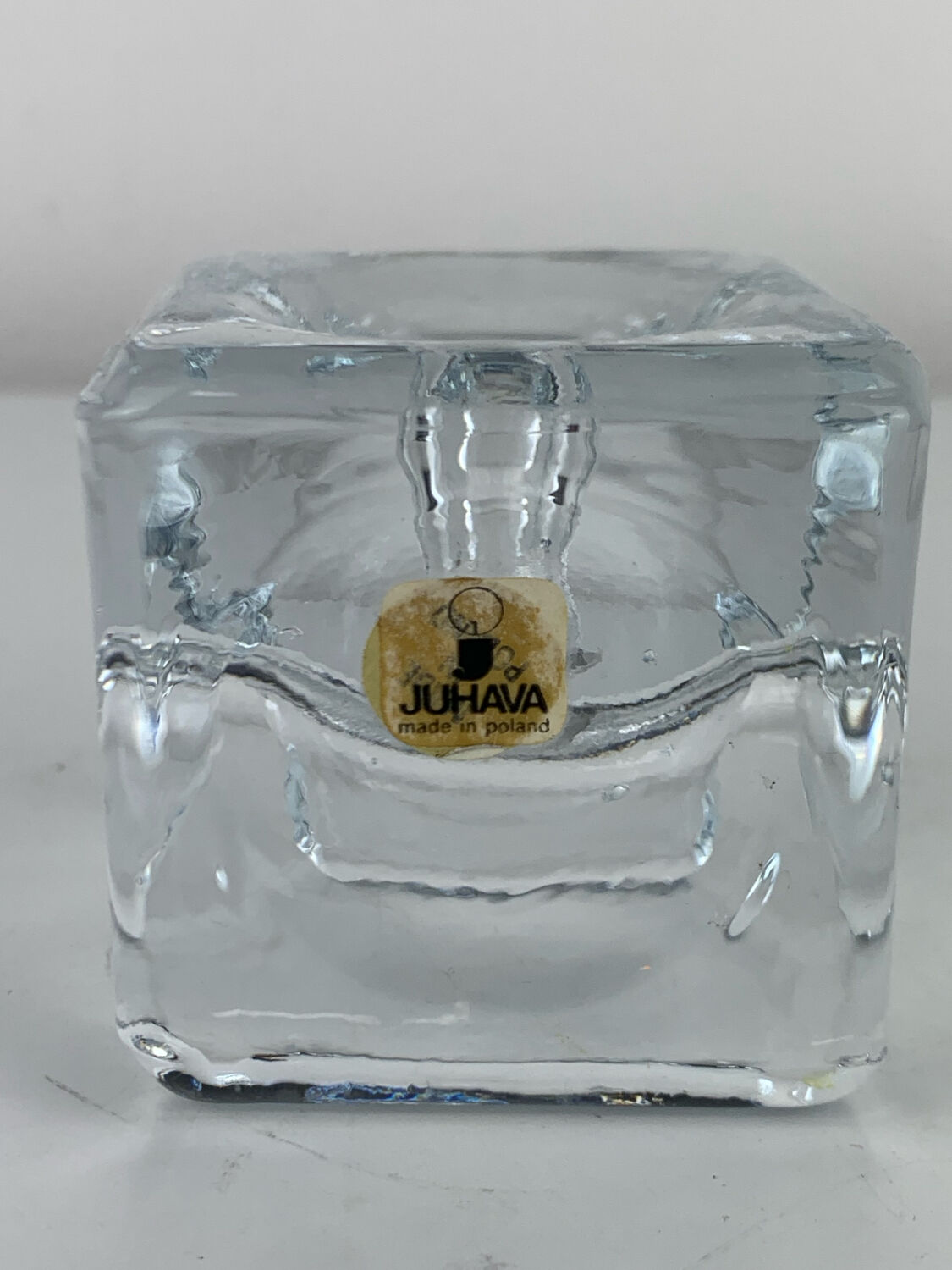 Juhava "ice cube" glass candlestick, vintage