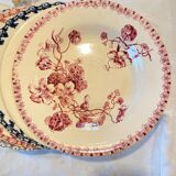 6 Mismatched Terre de Fer Hollow Plates Gien Late 19th Early 20th