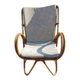 Fauteuil rotin, osier vintage