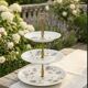 Silent Servant 3-Tiered Limoges Porcelain – Floral Decoration "Montjoie"