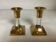 Pair of small brass and glass candlesticks