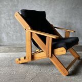 Scandinavian reclining and foldable chair by Gillis Lundgren, 1970s