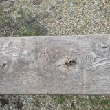 Solid wood farm bench patinated
