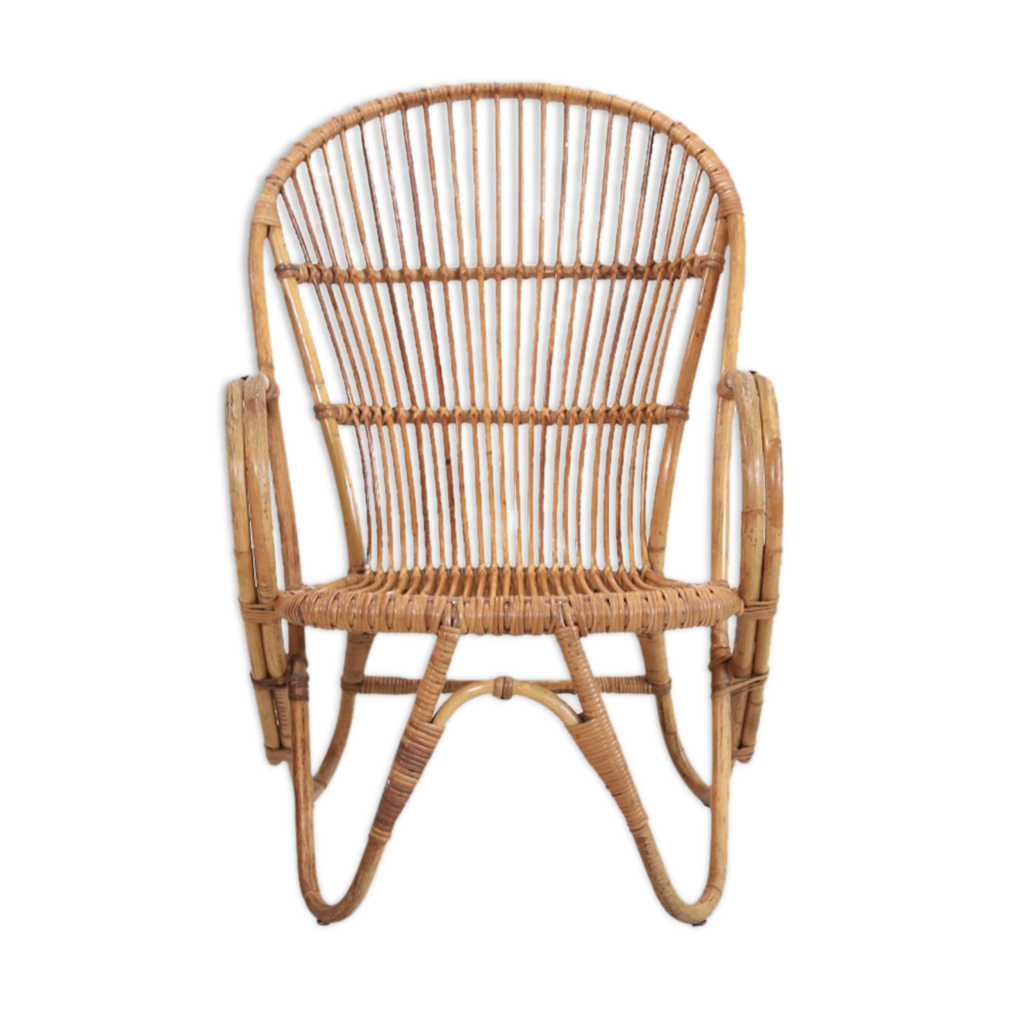 Chaise vintage en rotin par Rohe Noordwolde