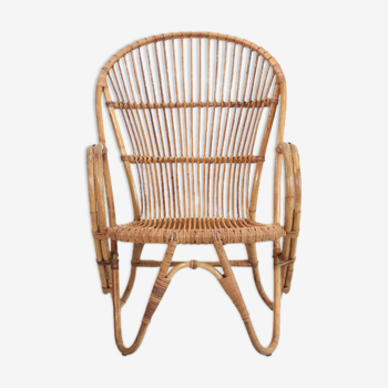 Chaise vintage en rotin par Rohe Noordwolde