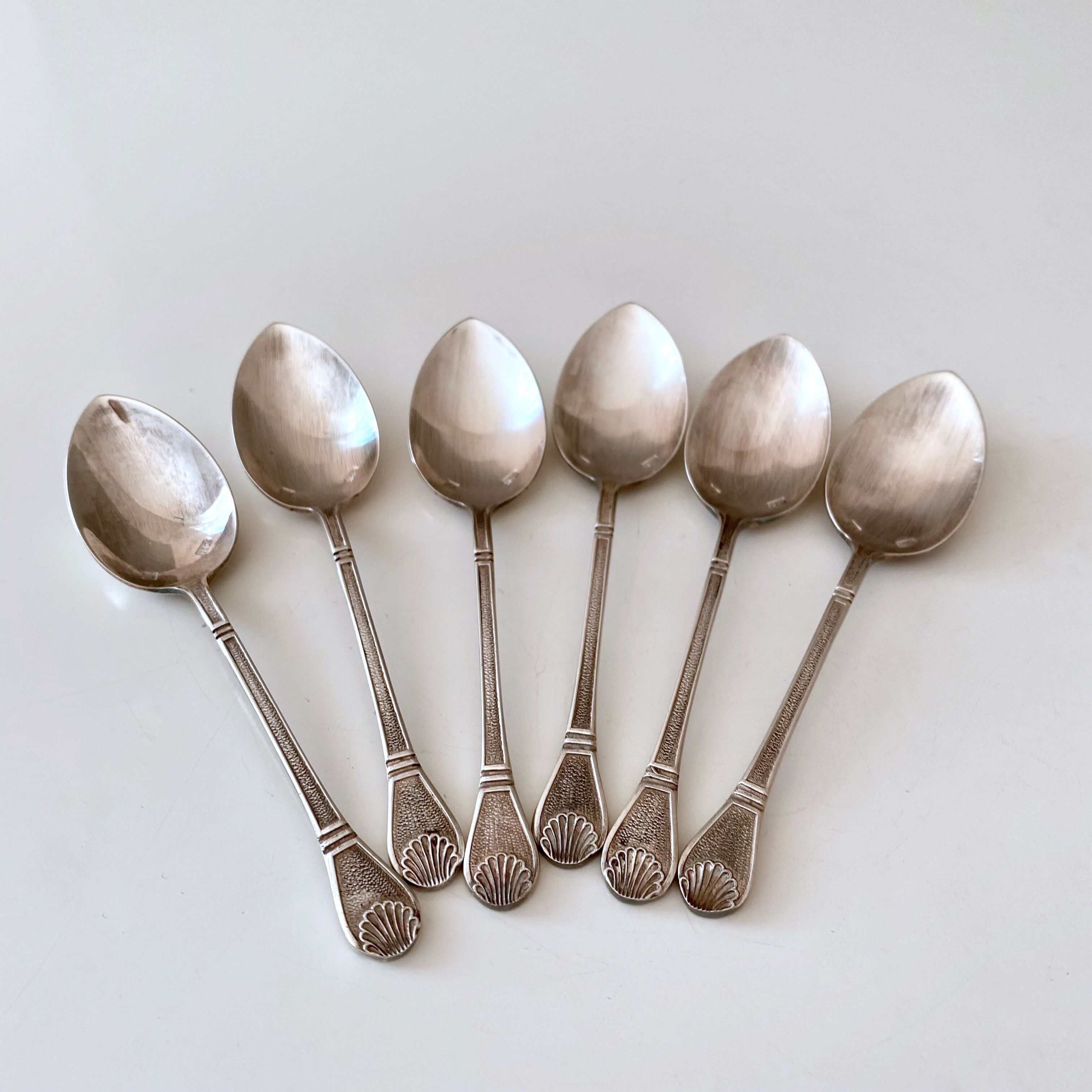 6 Mocha spoons France, small spoons, espresso spoons