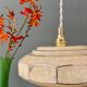 Vintage Art Deco glass pendant light in yellow Clichy.