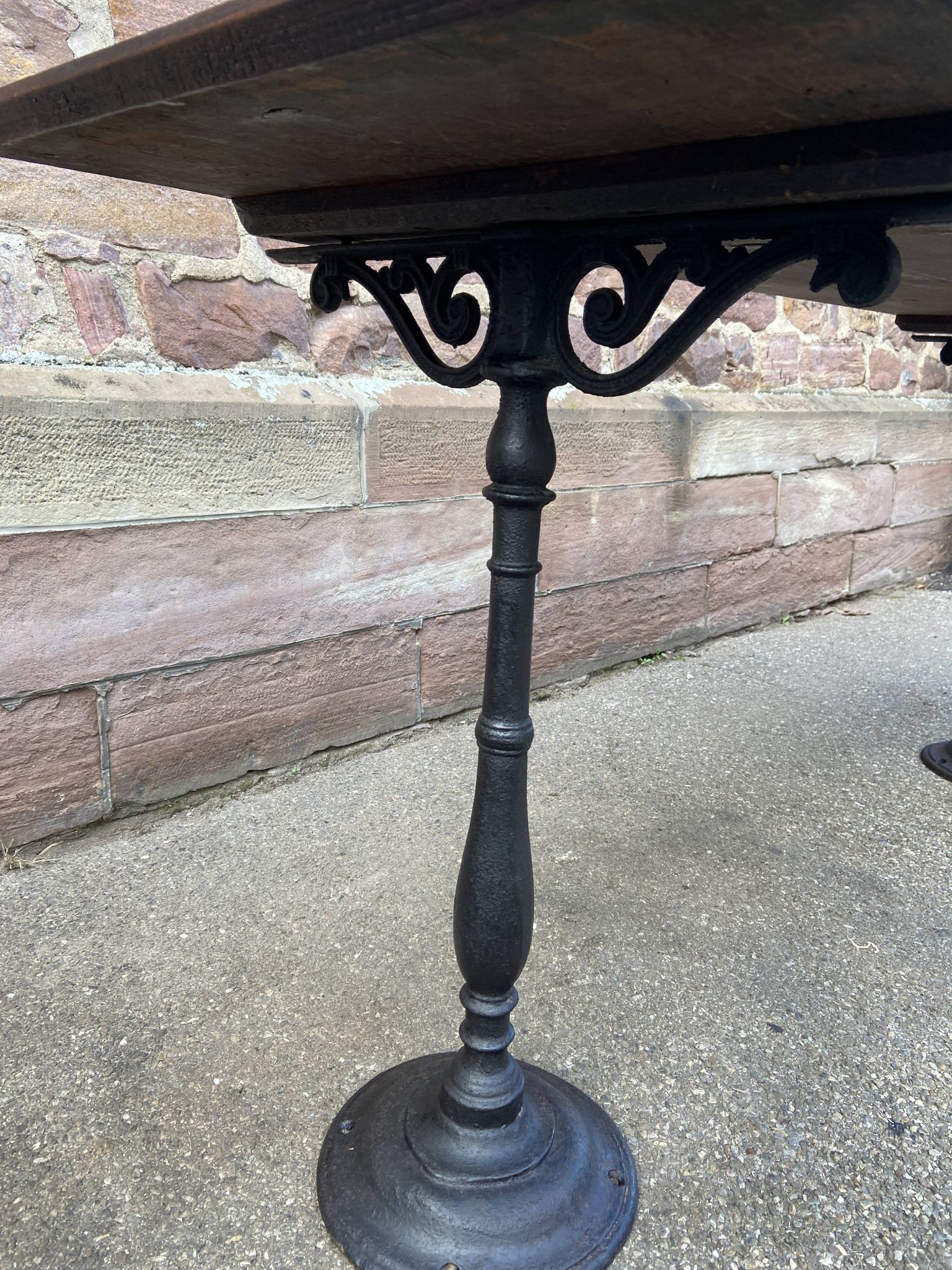 Café table bistro vintage brasserie 1890-1910 cast iron & fir