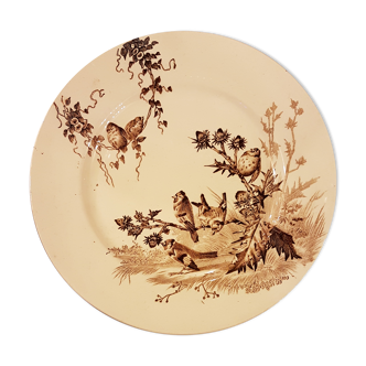 Assiette aux oiseaux en faïence