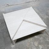 Vintage travertine coffee table published by Roche Bobois