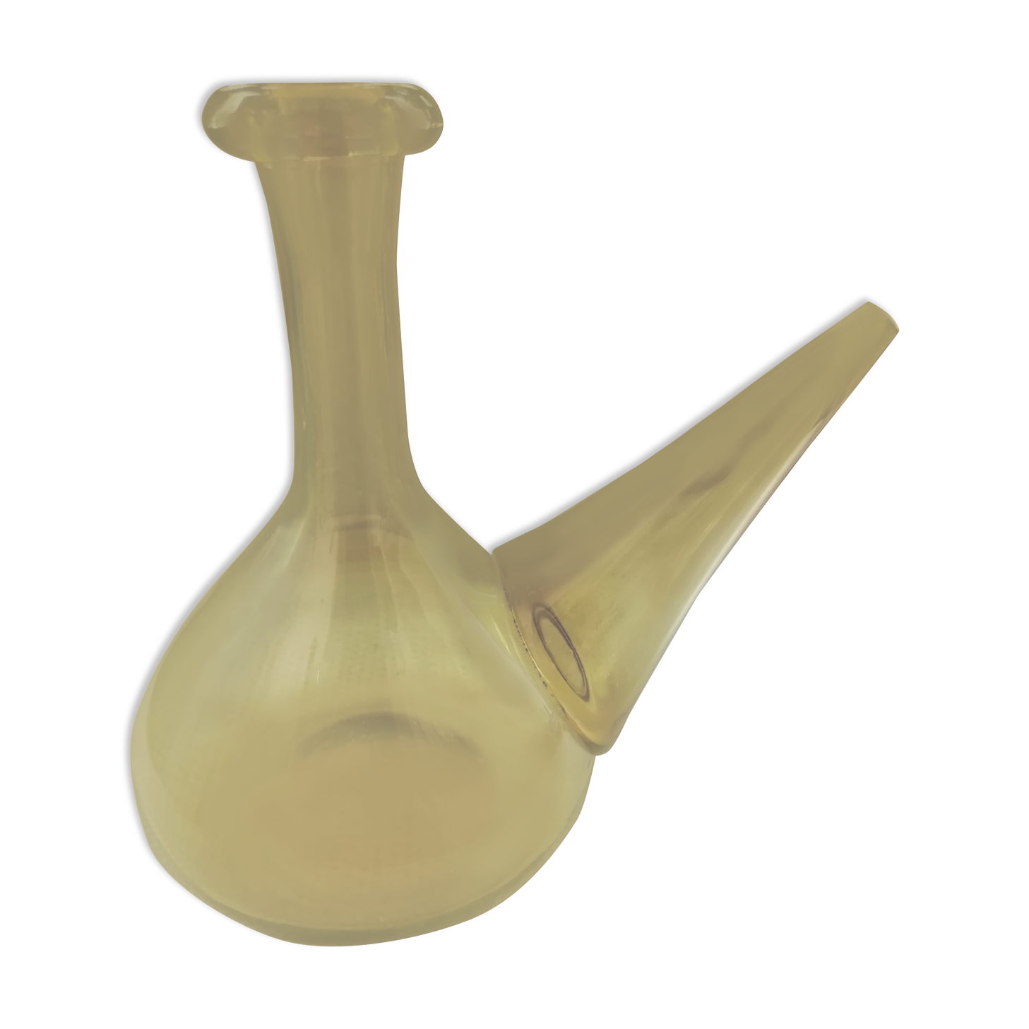 Vintage yellow smoked Catalan carafe