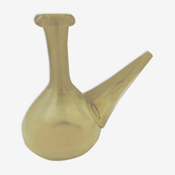 Vintage yellow smoked Catalan carafe