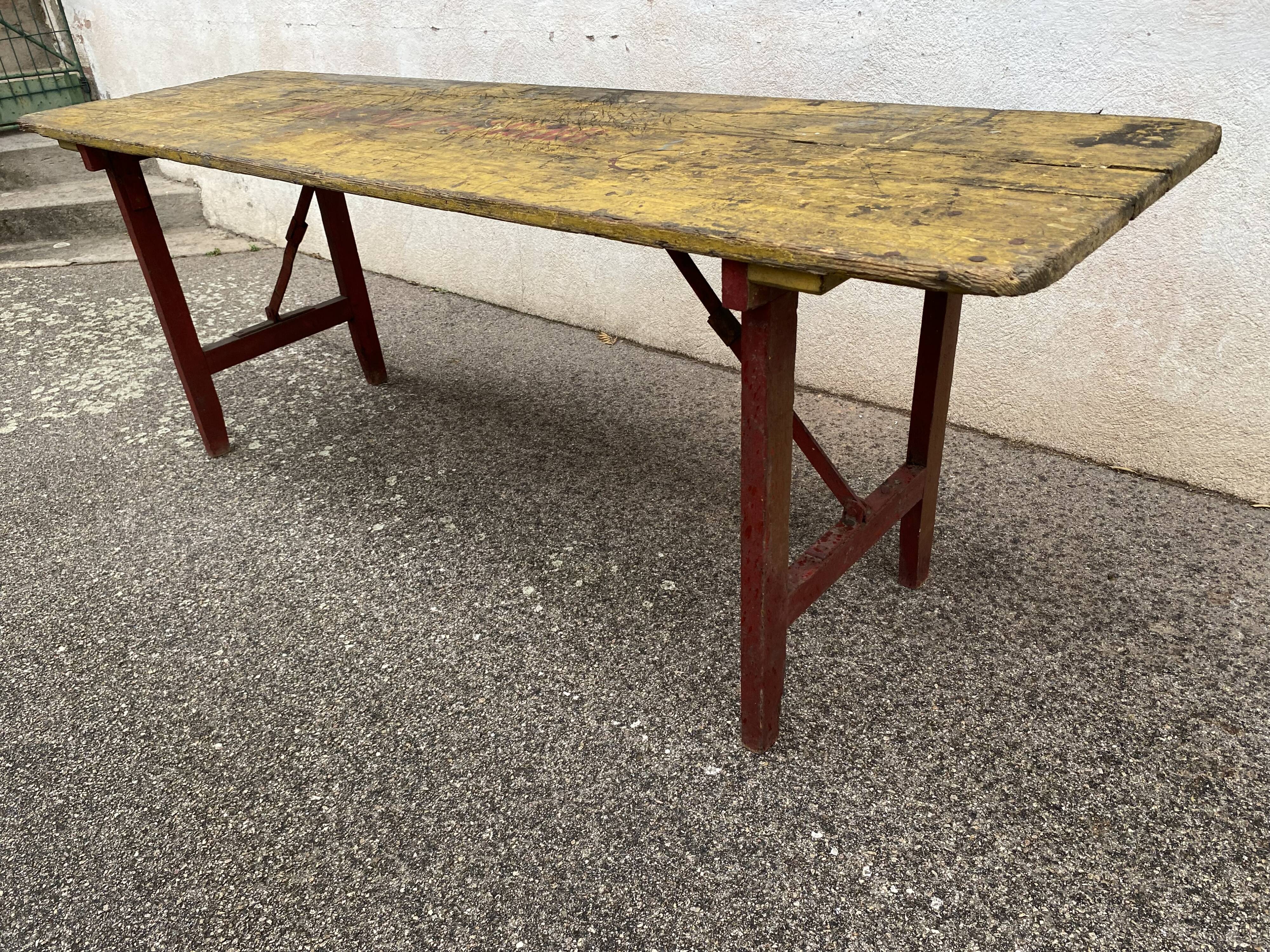 Yellow brasserie table