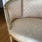 Louis XVI ivory and gold basket bench