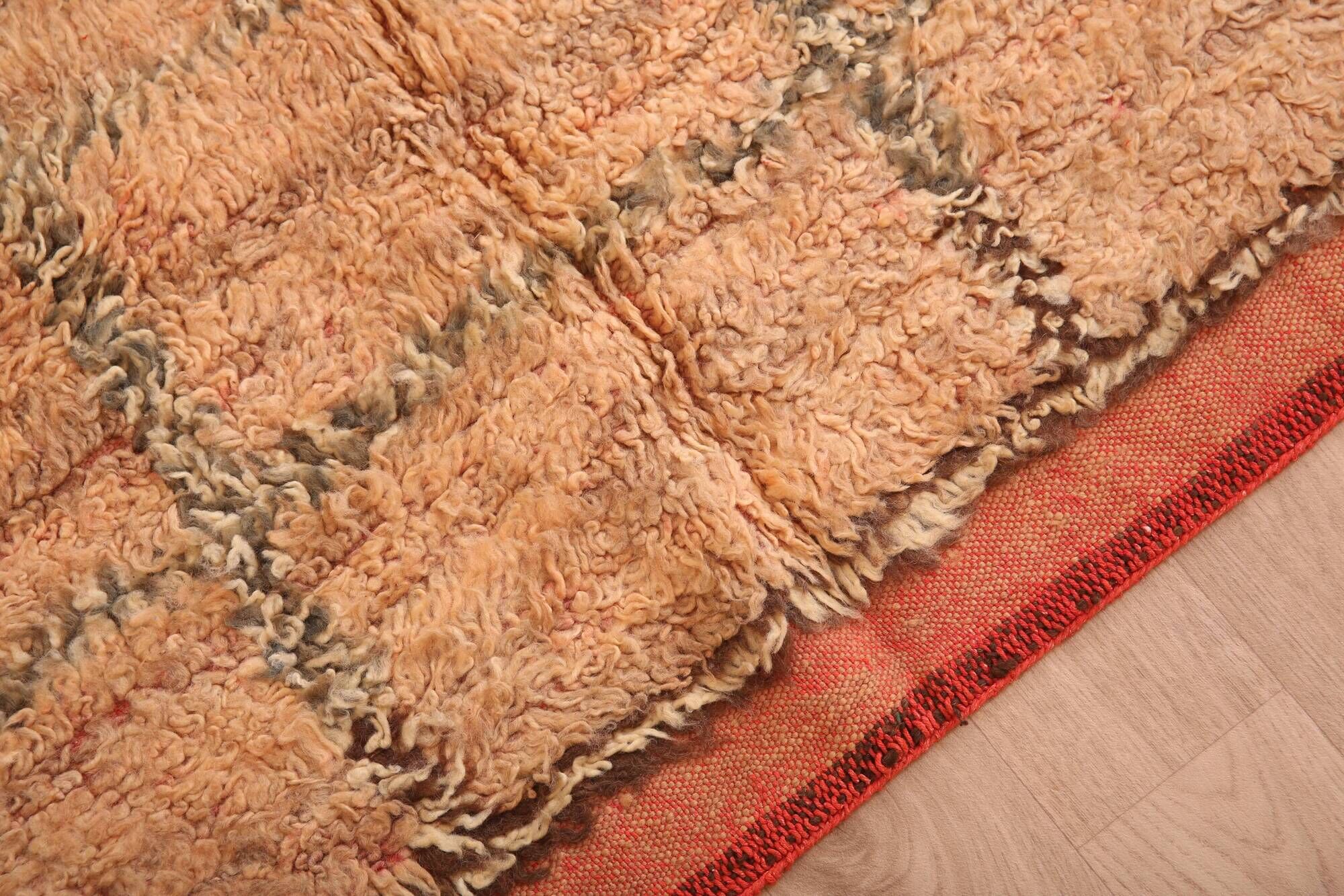 Peach Vintage Moroccan Rug 175 x 285 cm, Berber Wool Rug Handmade, Boho Rug
