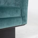 Pair of “Club” armchairs, cubic shape. 1940s.
